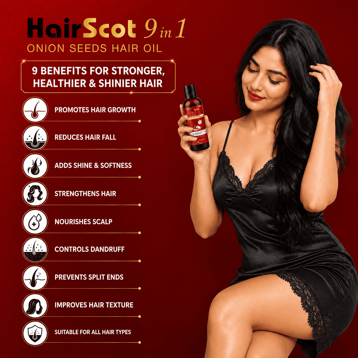 Hair Scot 9 in 1 Onion Oil