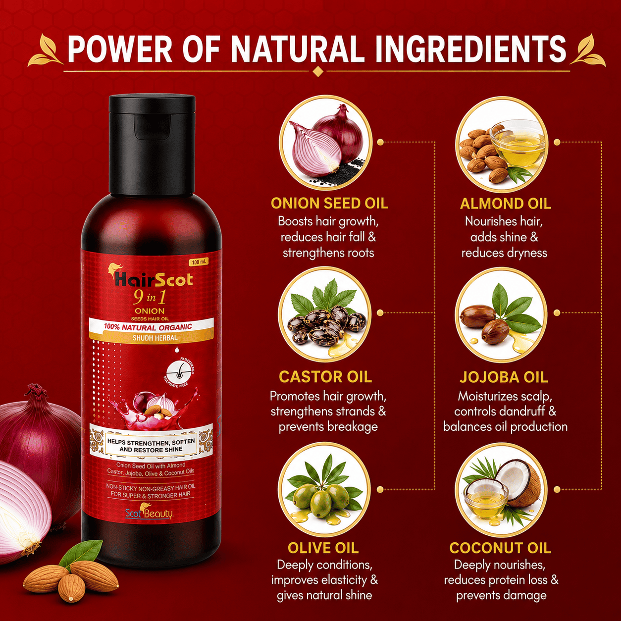 Hair Scot 9 in 1 Onion Oil