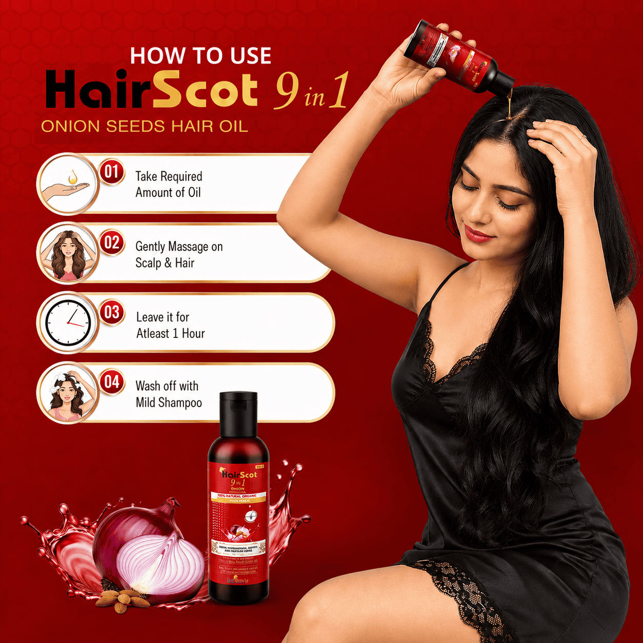 Hair Scot 9 in 1 Onion Oil